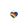 18K vergoldeter Herzanhänger mit Regenbogen-Emaille-Streifen und Mikro-Zirkon - Blau