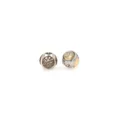 Macro detail of 18K gold plated bead charms with micro-pave zircon for DIY bracelets - Tan