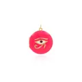 18K gold plated Eye of Horus charm pendant with magenta enamel and zircon inlay - Light Red