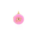 18K vergoldeter Horus-Auge-Anhänger mit rosa Emaille und Zirkonia-Verzierung - Rosa