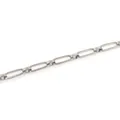 Polished silver flat oval link chain in 18K gold plated copper for DIY jewelry making - Flat Long Oval Link Style (ADW04052) / White Gold