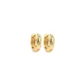 Macro detail of gold-plated hoop earrings featuring micro-set zircon polar star patterns - 14x15x4mm