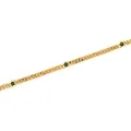 Chaîne plate plaquée or 18 carats avec pendentifs étoiles vert émeraude sur fond blanc - Étoile Verte (ADW04126)