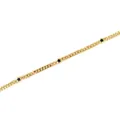 Chaîne à mailles gourmettes plaquée or 18 carats avec trois étoiles en émail bleu - Étoile Bleue (ADW04126)