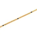 Chaîne à maillons cubains dorés avec trois saphirs bleus en poire pour bijoux DIY - Bleu
