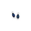 Dettaglio di gemme blu scuro taglio marquise con montatura a goccia placcata oro 18K - Blu scuro