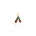 18K vergulde hulst hanger met rood email en groene zirkoon stenen voor DIY sieraden maken - Goud