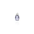 Macro detail of oval purple gemstone pendant with 18K gold-plated prong setting - Purple