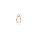 Detail of oval-cut light pink morganite pendant with four-prong silver setting - Champagne