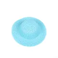 DIY kids straw hat in light blue finish, perfect for creative handmade summer painting - Sky Blue