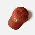 Casquette de baseball enfant orange rouille vintage avec écusson lettre U arc-en-ciel - Café