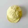 Vintage light yellow soft brim baseball cap for infants with breathable cotton fabric - Yellow