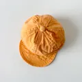Retro washed cotton baby baseball cap with soft brim in bright orange color - Orange