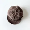 Retro dark brown washed cotton baseball cap with soft brim for infants and toddlers - Dark Coffee