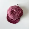 Vintage burgundy washed cotton baseball cap for babies with adjustable drawstring - Fuschia