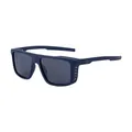 Herren Punk Polarisierte Sonnenbrille in Dunkelblau Matt mit H-Metall-Detail - Mattblauer Rahmen Graue Gläser (C4)