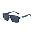 Polarisierte Herren-Sonnenbrille mit mattem dunklem Rahmen und silbernen Metalldetails - Mattgrüner Rahmen Graue Gläser