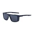 Polarized square sunglasses in matte black frame with deep gray lenses and H logo - Matte Black Frame Gray Lens (C1)