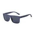 Classic square matte blue polarized sunglasses for men with minimalist geometric logo detail - Matte Purple Frame Gray Lens (C4)