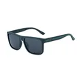 Square polarized sunglasses in matte dark green with grey lenses and striped temples - Matte Green Frame Gray Lens (C6)
