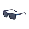 Men's square polarized sunglasses with matte blue frame and grey lenses - Matte Blue Frame Grey Lens