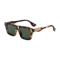Men's vintage polarized square sunglasses with tortoise frame and gold metal accents - C5 Brown Tortoise Gold G15 Green