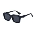 2025 trendy matte black square sunglasses for men with premium metal hinges for outdoor wear - Matte Black Gray