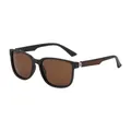 Gafas de sol polarizadas cuadradas negro mate con lentes marrones y detalles plateados - Montura Marrón Mate Lente Marrón