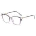 Women's cat eye optical frames with purple pink gradient design and crystal accents - C5 / Gradient Purple Pink
