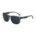 Polarisierte quadratische Sonnenbrille für Herren mit grauen Rahmen und blauen Bügeln - Durchscheinender grauer Rahmen Graues Glas