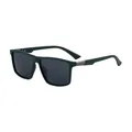 Polarized square sunglasses for men with dark green matte frame and grey lenses - Matte Green Frame Gray Lens (C4)