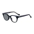 Lunettes de soleil photochromiques ovales avec monture noire géométrique à effet changeant - C1 Monture Noire vers Gris