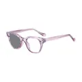 Lunettes de soleil ovales roses transparentes avec verres photochromiques et transition - Monture Violette Transparente (Devient Gris)