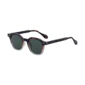 Retro square sunglasses with tortoise shell frame and dark green lenses for men - Tortoise Shell Transparent Frame Green Lens (C3)