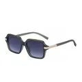 Square frame sunglasses in dark green matte finish with purple gradient lenses - C4 Sand Gray Green Matte Gold Double Gray