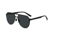 Klassische schwarze Pilotenbrille aus Metall mit grauen Polarisationsgläsern und Doppelsteg - Schwarz