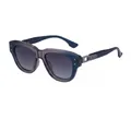 Cat eye polarized sunglasses with transparent grey-blue frame and gradient grey lenses - Smoke Gray