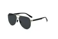 Retro Piloten-Polarisationssonnenbrille für Herren mit Silbermetallrahmen und grauen Gläsern - Silber