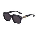 Square polarized sunglasses in dark tortoise shell frame with gold metal temple accents - C3 Tortoise Frame Coffee Lens