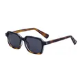Modische quadratische Sonnenbrille mit Schildpattmuster und dunklen Gläsern für Damen - Schwarz Braun Schildpatt Graue Gläser