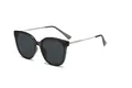Damen Cat-Eye Polarisierte Sonnenbrille mit grauem Rahmen und silbernen Metallbügeln - 58-16-146 / Grau