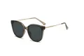 Cat-Eye-Sonnenbrille mit braunem Rahmen, grauen Polfilter-Gläsern und goldenen Metallbügeln - 58-16-146 / Transparentes Tee-Braun