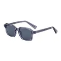Quadratische Mode-Sonnenbrille mit rauchgrauem Rahmen und dunkelgrauen Gläsern - C3 Transparentes Grau / Graue Gläser