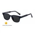 Square black frame photochromic sunglasses for men with dark gray lenses - C1 Glossy Black (Photochromic Gray)