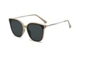 Lunettes de soleil œil de chat polarisées, monture beige et noire avec branches en métal - 58-16-146 / Rose Solide