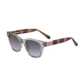 Grey square sunglasses with tortoiseshell temples and gradient lenses for women - Transparent Coffee Gradient Gray