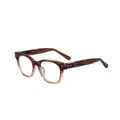 Retro square tortoiseshell sunglasses with acetate frame and three-stud detail - Striped Turn Green