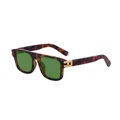 Gafas de sol cuadradas con montura de carey, cristales verdes y detalles dorados - Carey Montura Dorada Lentes Verdes