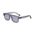 Gafas de sol cuadradas con montura gris y lentes degradadas azules para hombre - Gris Transparente Montura Gunmetal Lentes Gris Azul