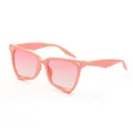 Irregular cat-eye sunglasses with coral pink frames and gradient pink lenses - Pink